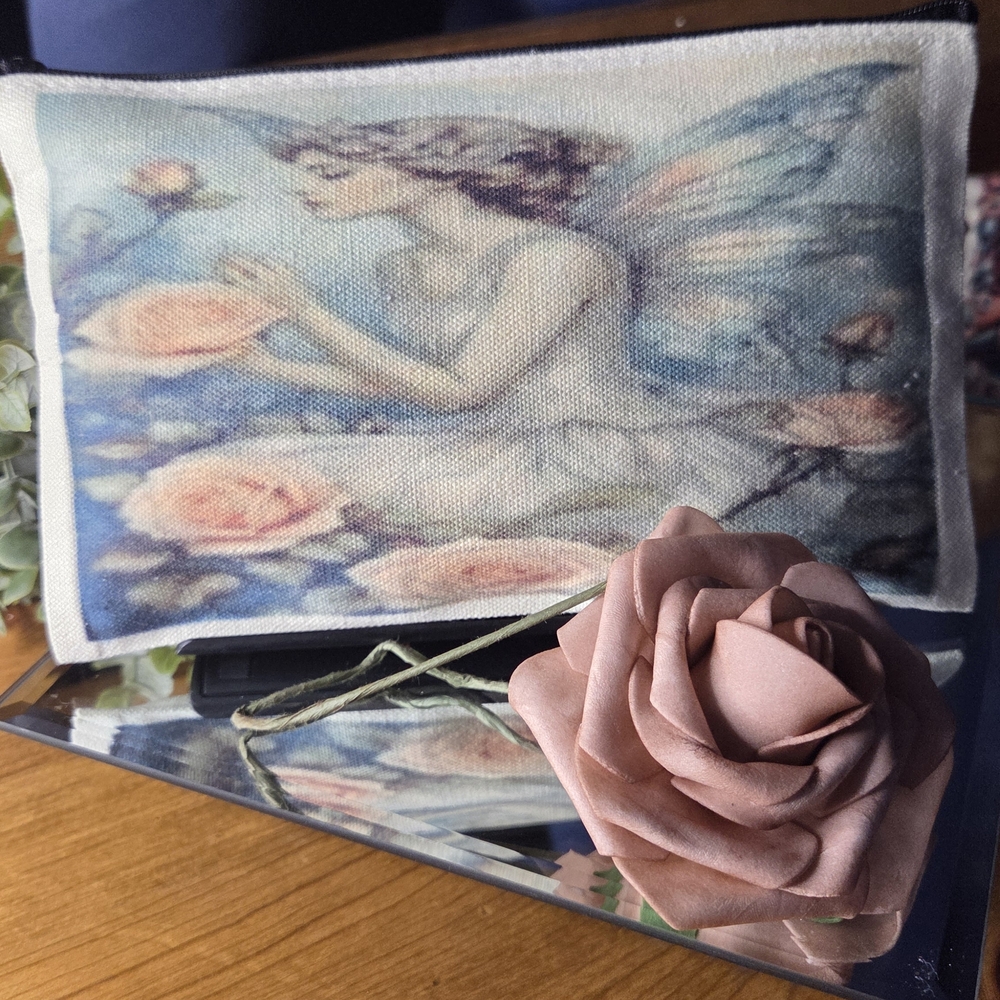 Fairy Zipper Pouch 🧚‍♀️ Cottagecore Floral Cosmetic Bag Whimsical